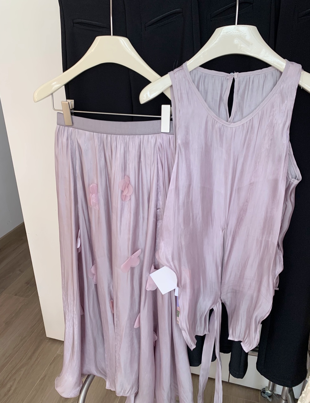 Summer skirt purple vest 2pcs set for women