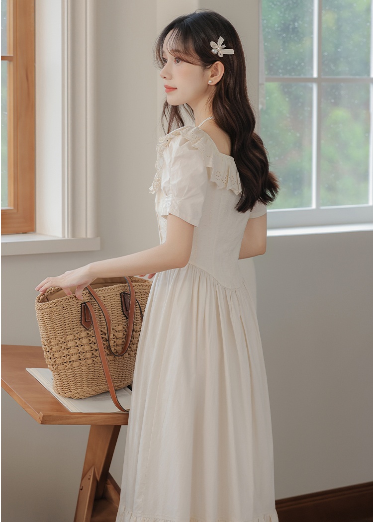 Retro sweet France style summer tender romantic dress for women