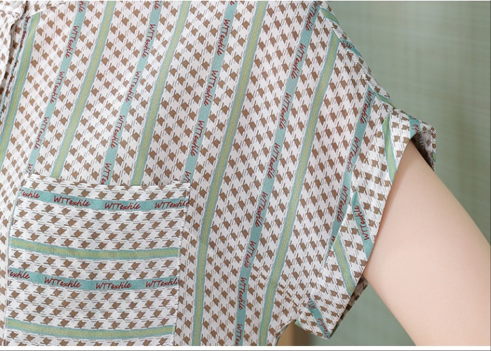 Thin silk shirt short sleeve summer tops for women