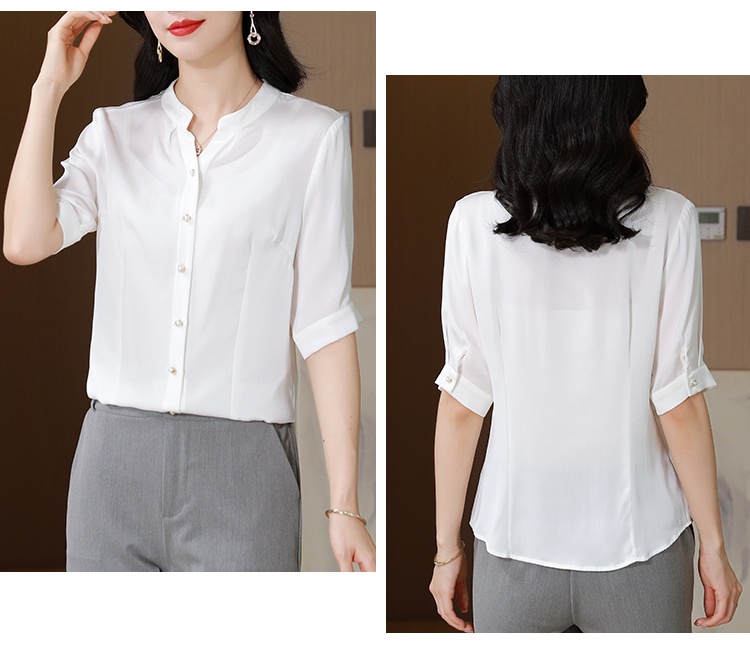 Real silk summer T-shirt silk small shirt