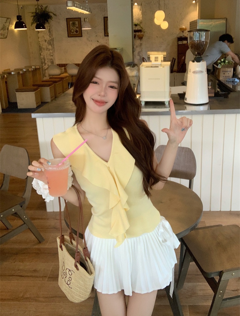 Sleeveless unique vest summer niche tops