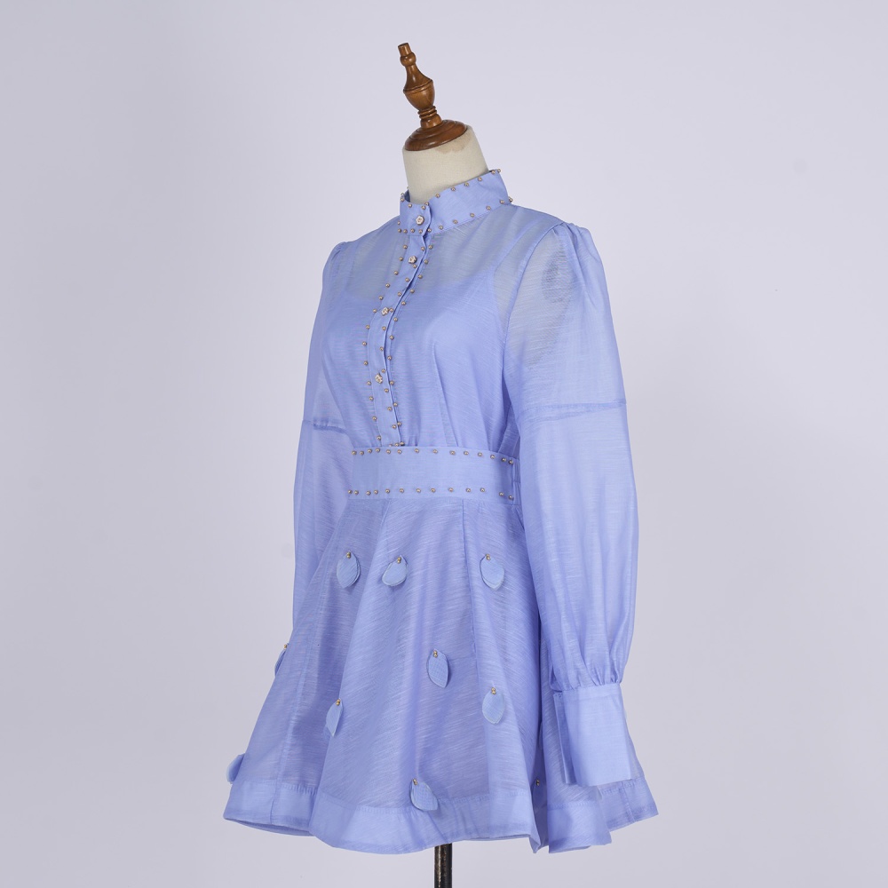 Bubble long sleeve short skirt a set for women