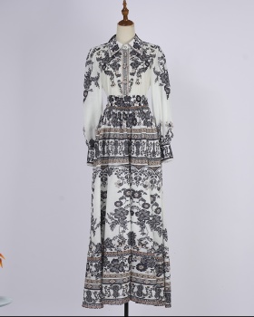Long sleeve long skirt summer dress a set