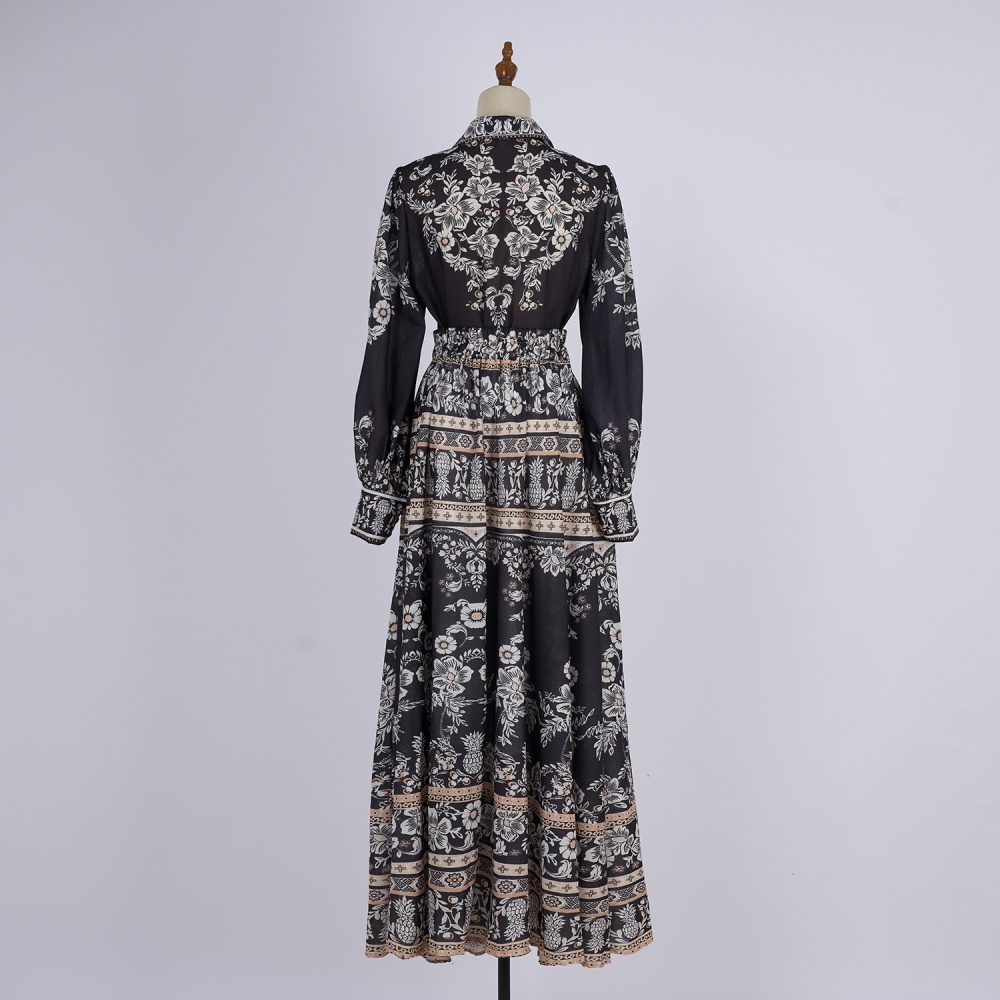 Long sleeve long skirt summer dress a set