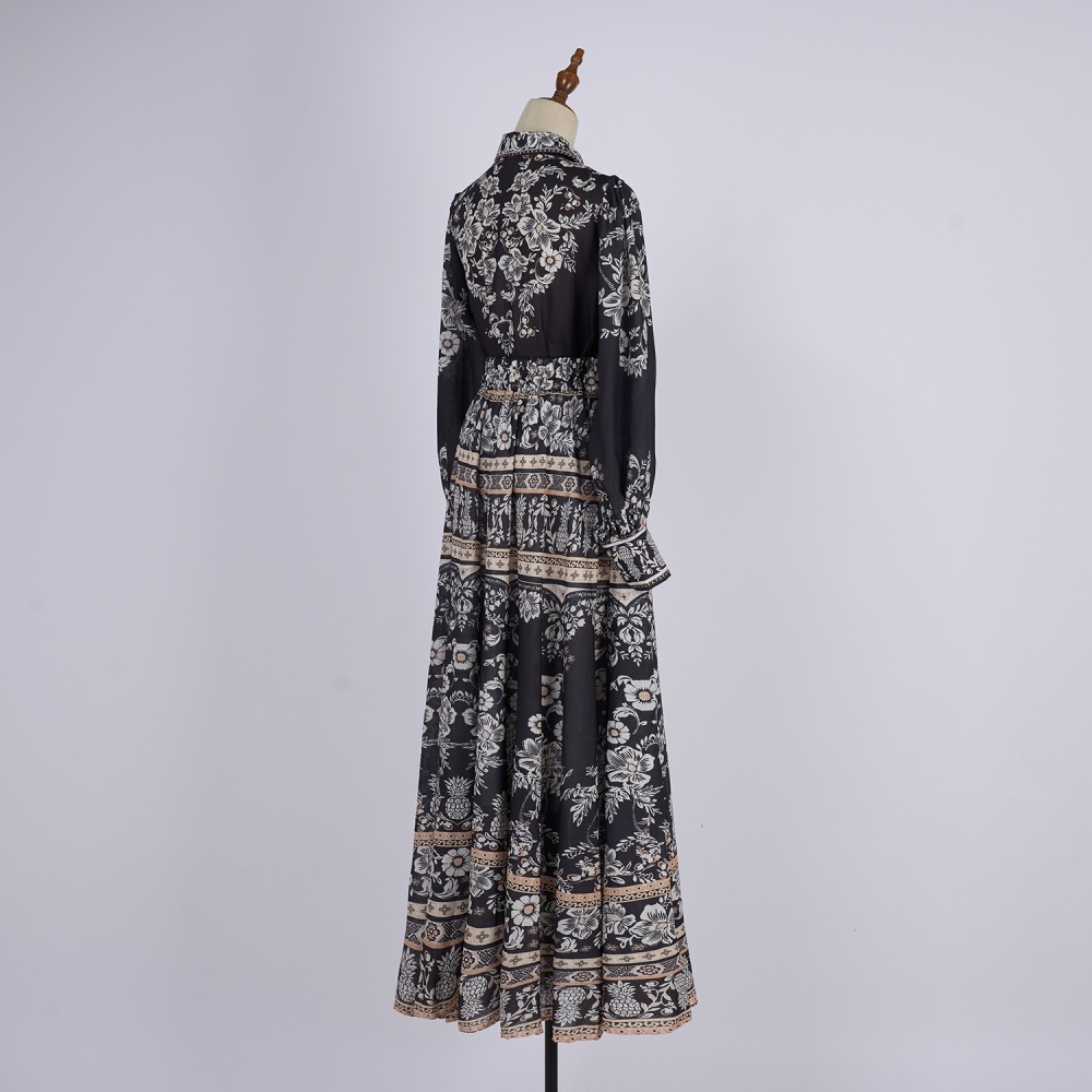 Long sleeve long skirt summer dress a set