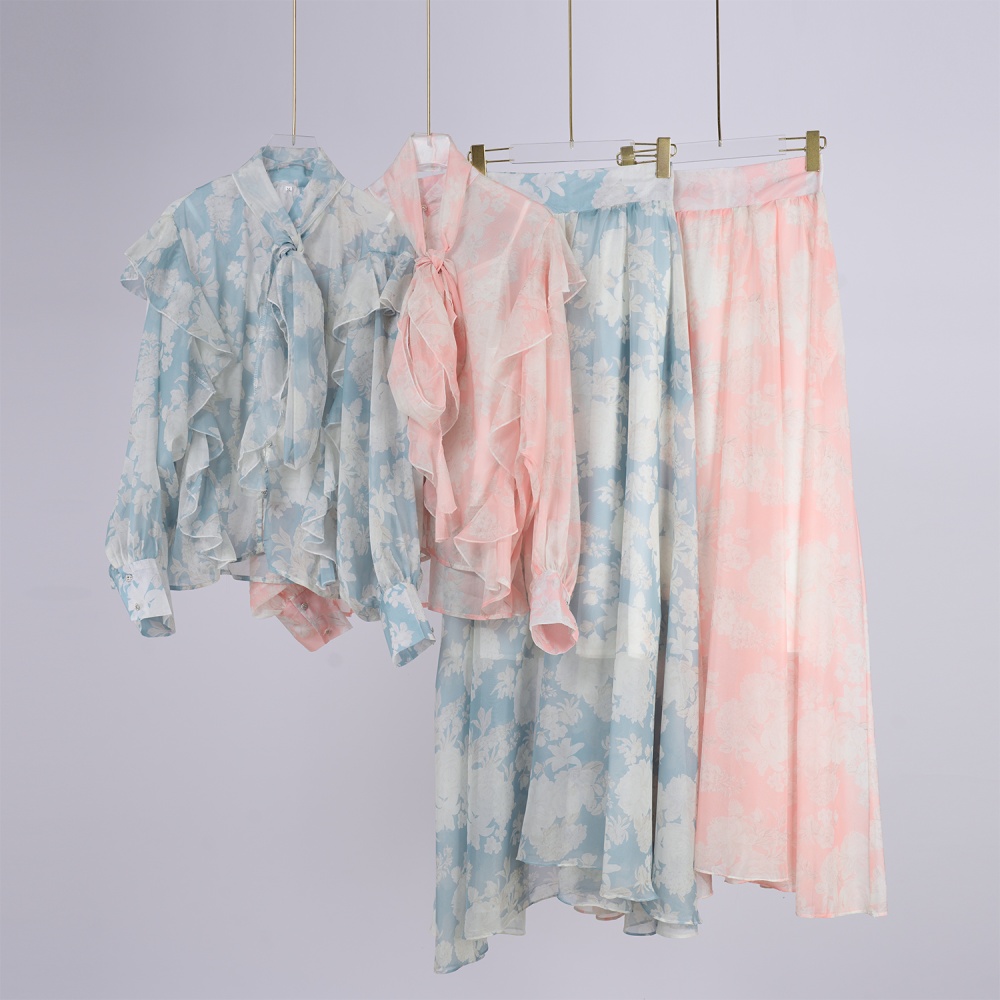 Big skirt sling short skirt lotus leaf edges scarves a set