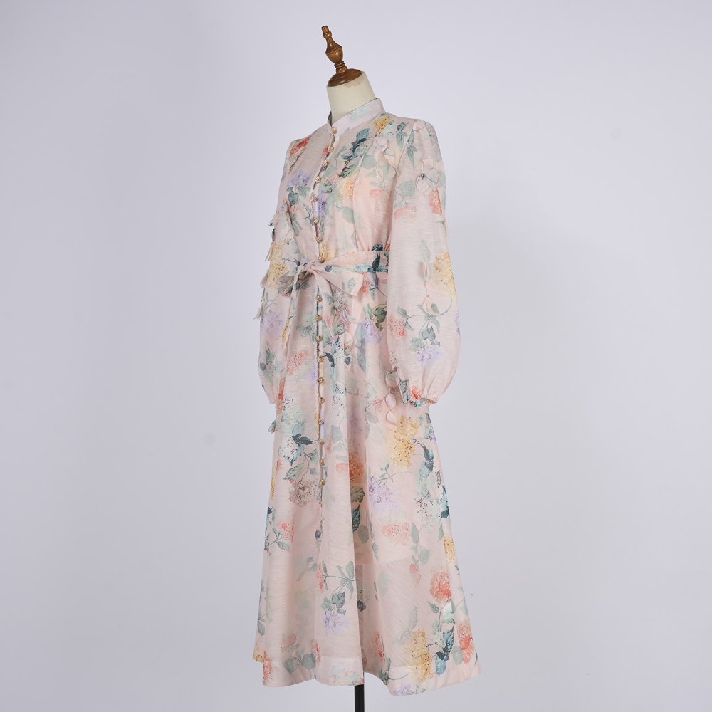 Slim with sling silk linen luxurious long dress