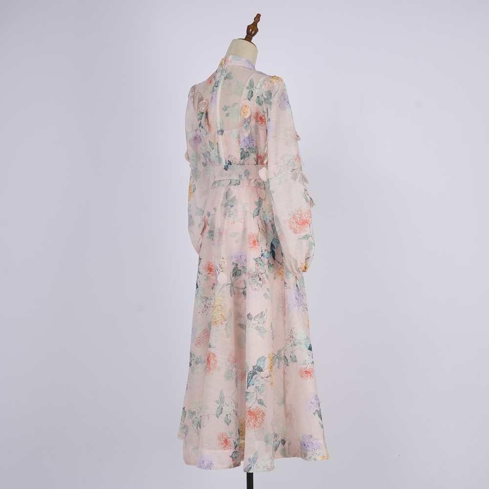 Slim with sling silk linen luxurious long dress