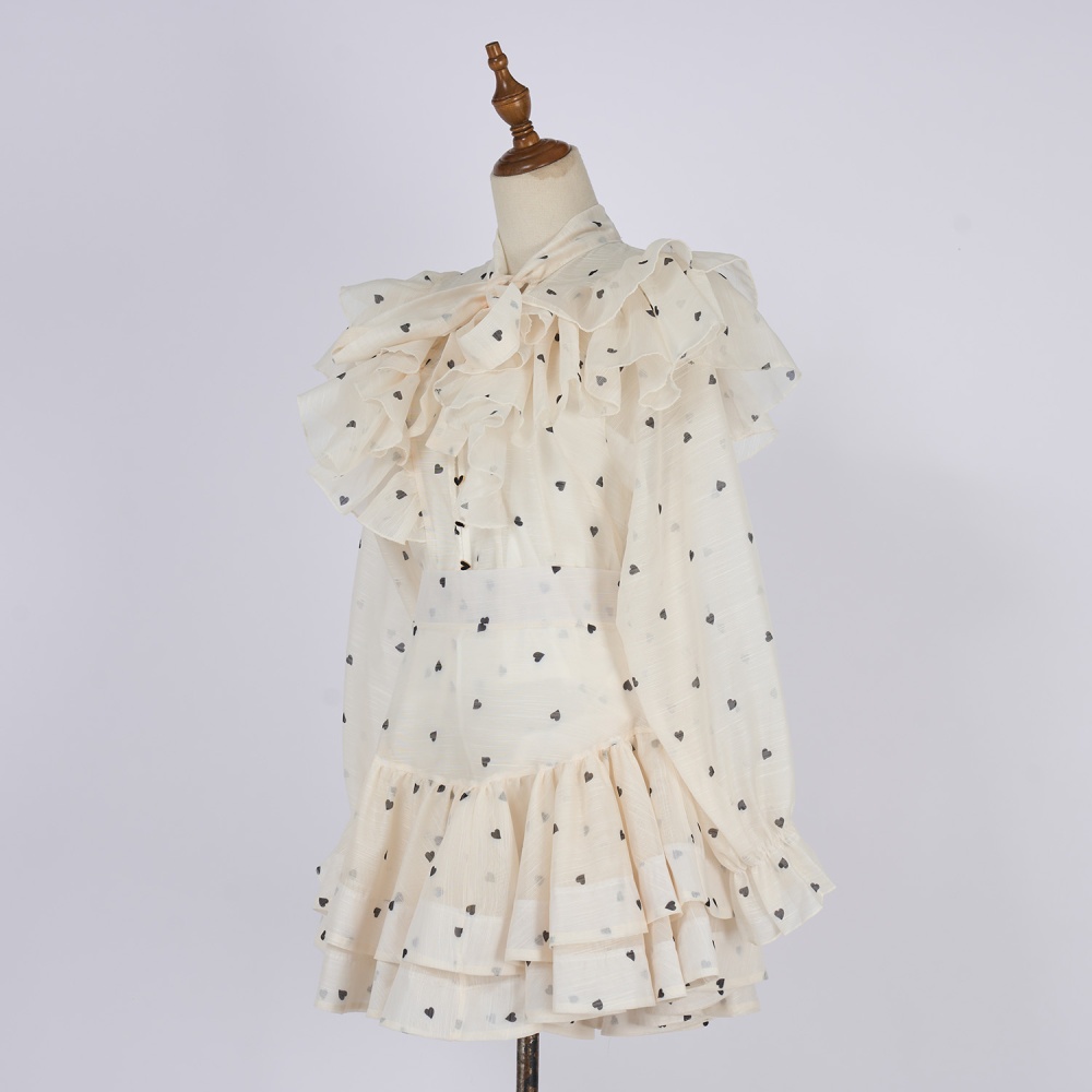 Short printing short skirt frenum shirt a set