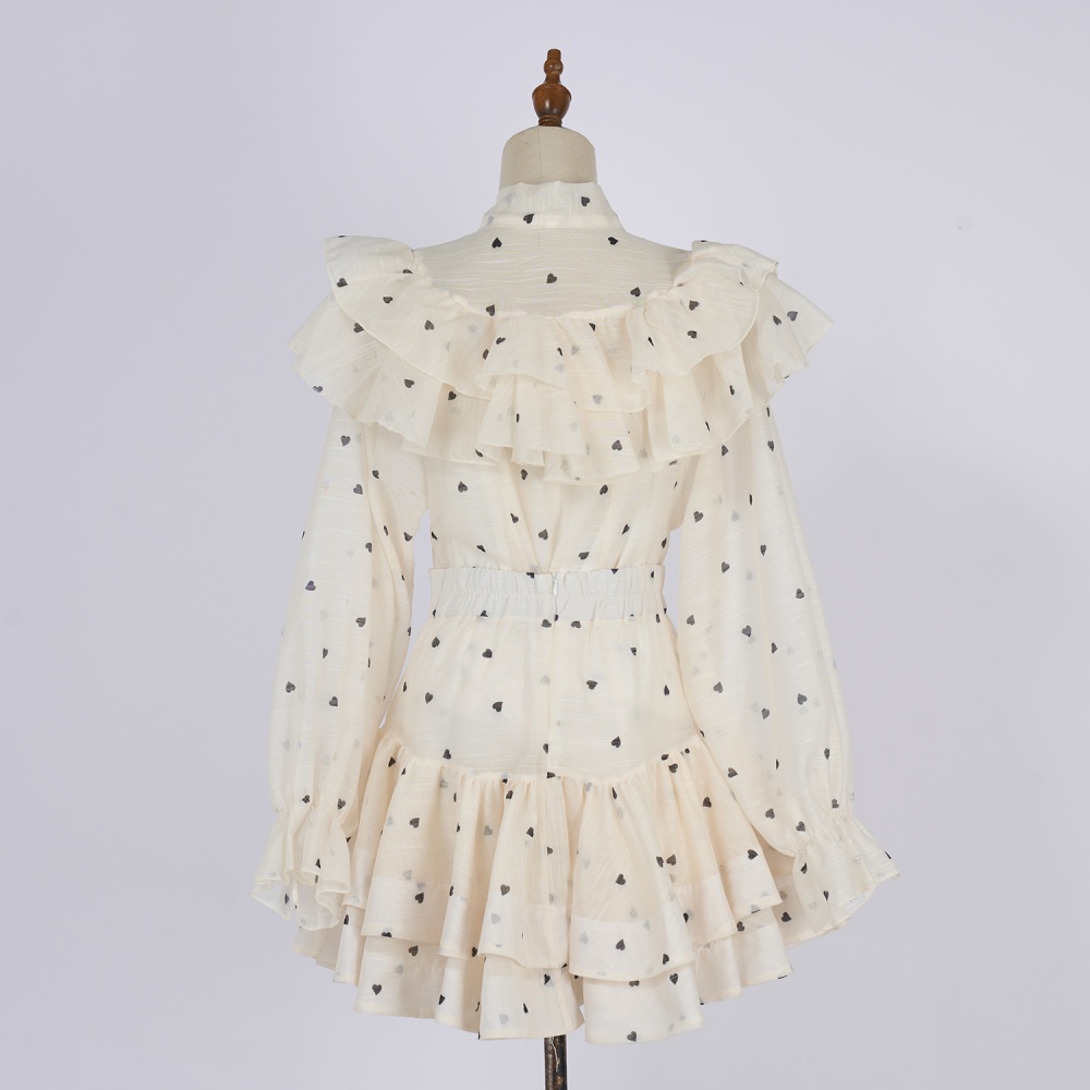 Short printing short skirt frenum shirt a set