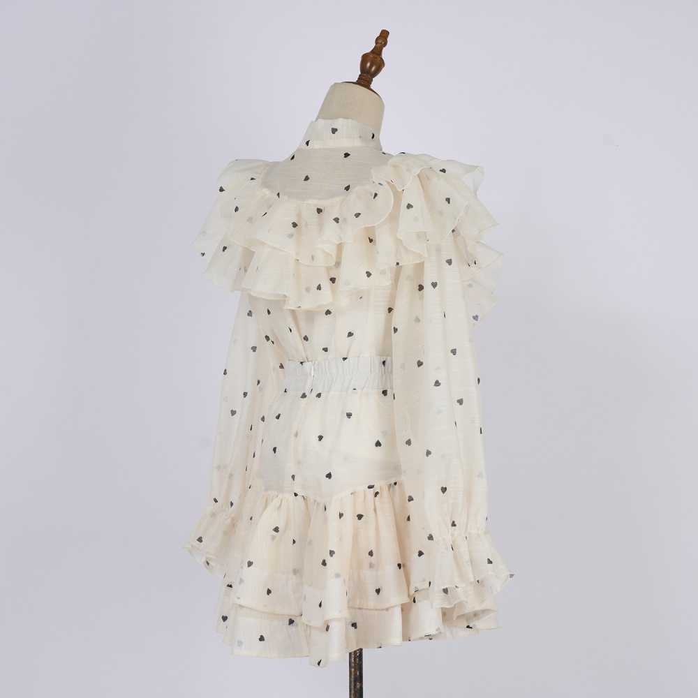 Short printing short skirt frenum shirt a set