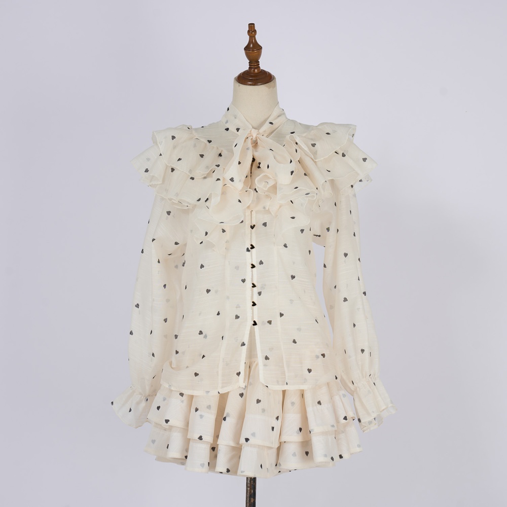 Short printing short skirt frenum shirt a set