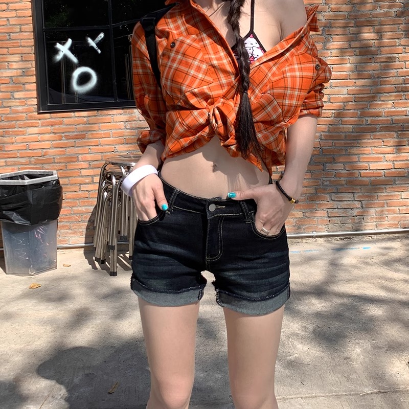 American style summer short jeans retro pants for women