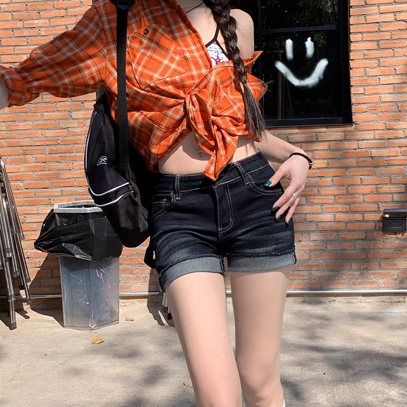 American style summer short jeans retro pants for women