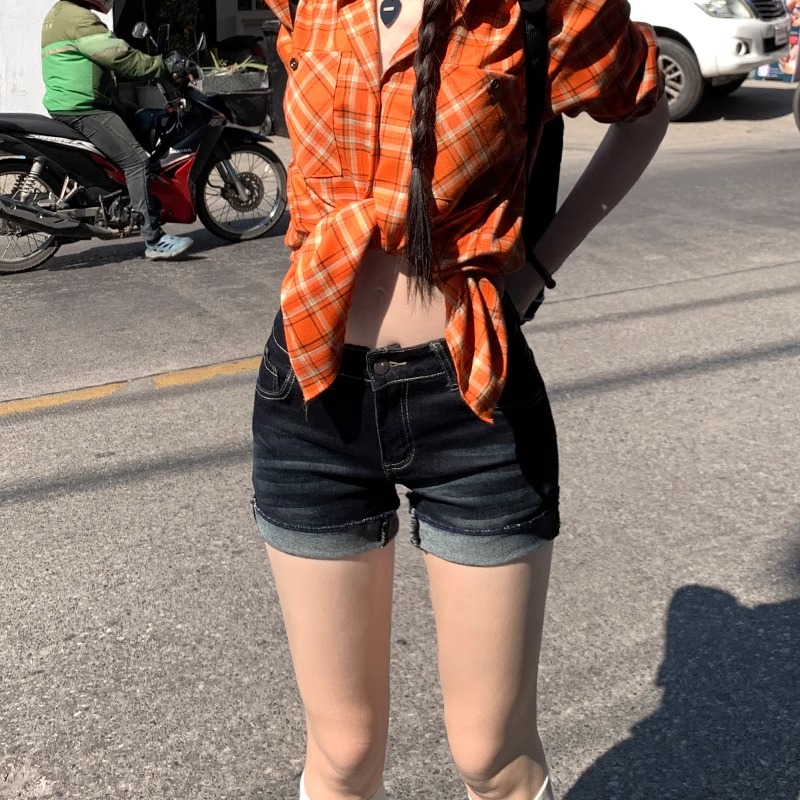 American style summer short jeans retro pants for women