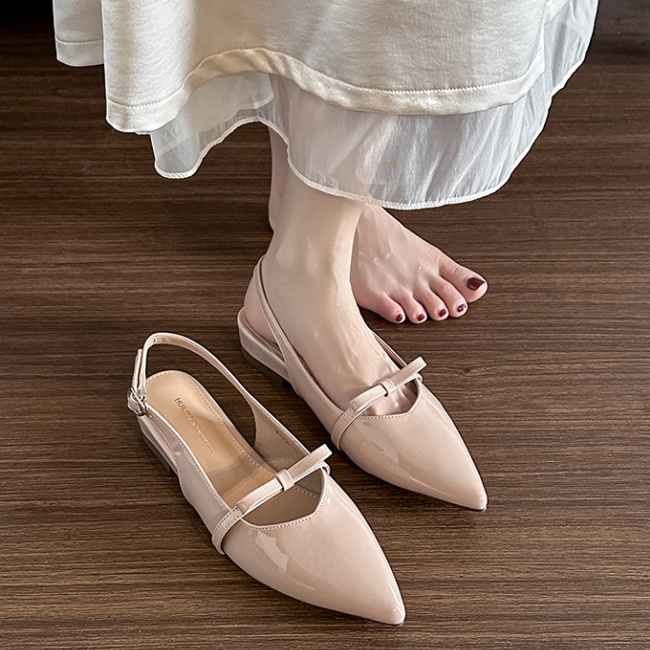 Black spring and summer temperament shoes for women