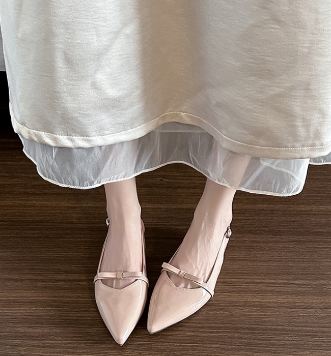 Black spring and summer temperament shoes for women