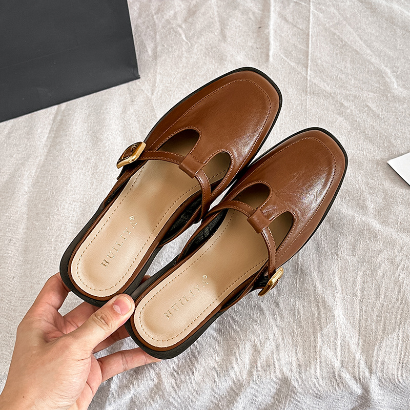 Cozy wears outside low slippers round summer shoes