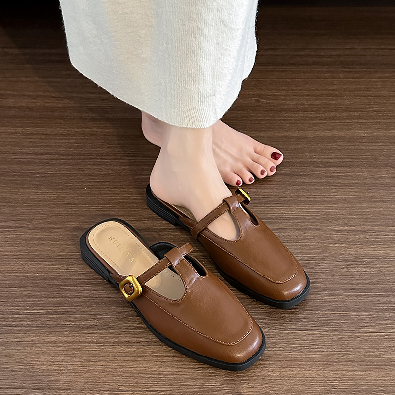 Cozy wears outside low slippers round summer shoes