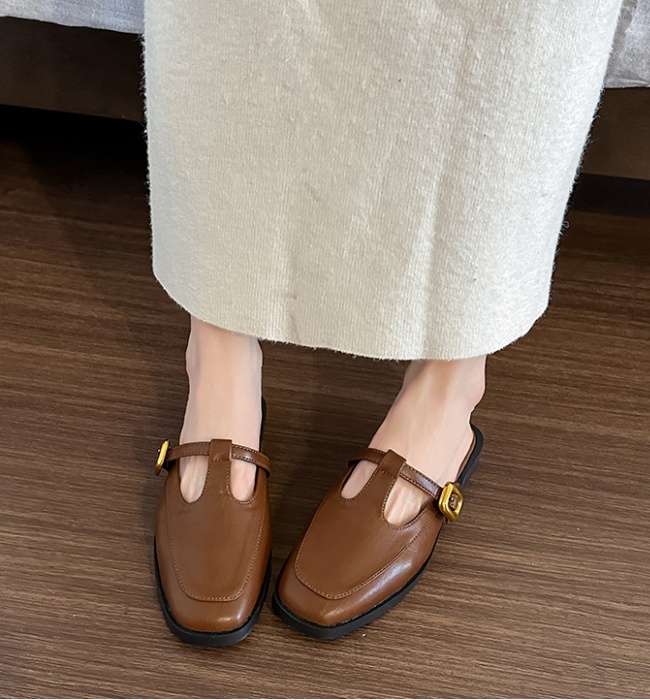 Cozy wears outside low slippers round summer shoes