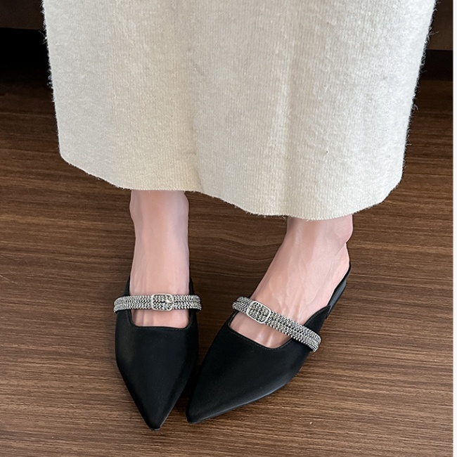 Thick half sandals wears outside lady slippers for women