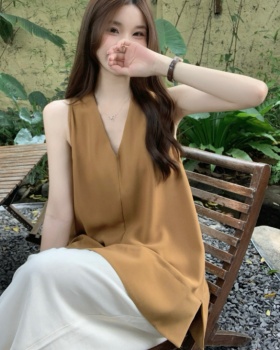 Halter summer shirt sleeveless simple tops for women