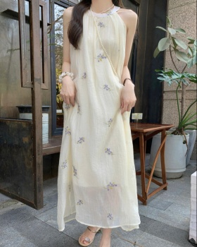 Sleeveless long dress vacation dress for women