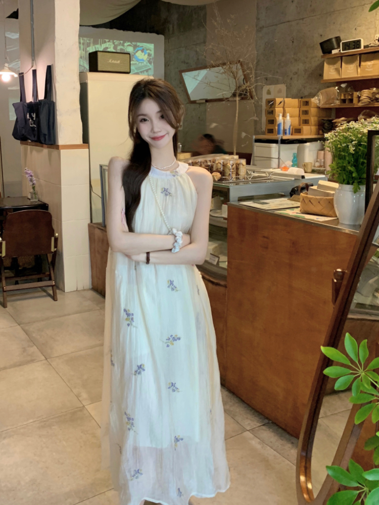 Sleeveless long dress vacation dress for women