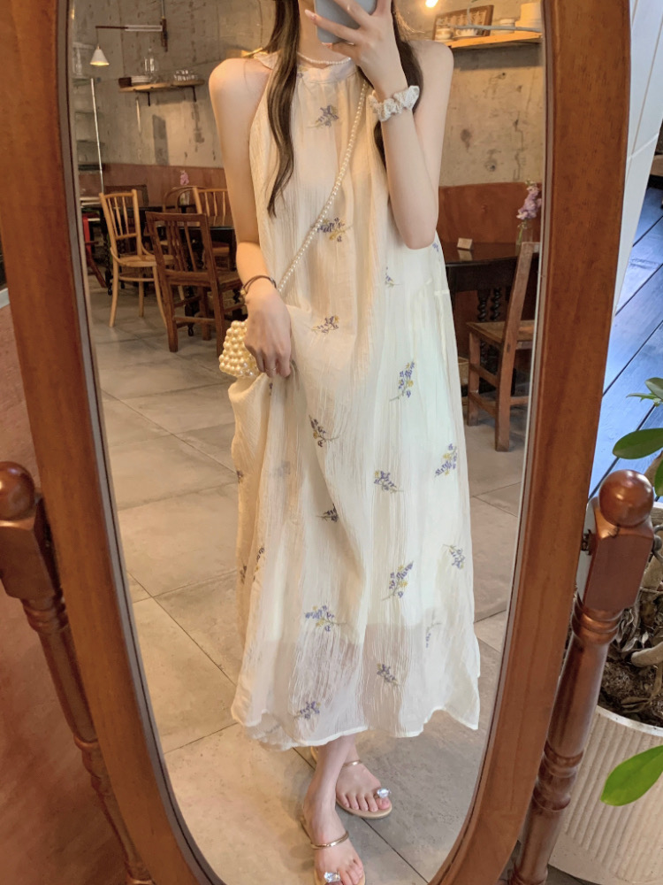 Sleeveless long dress vacation dress for women