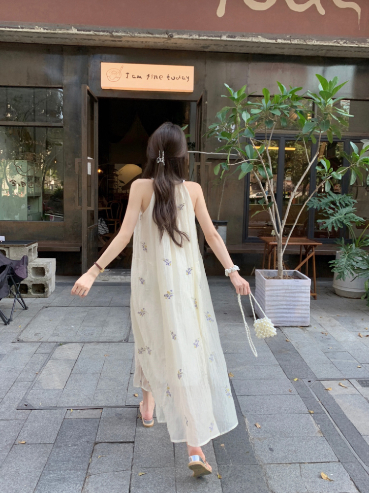 Sleeveless long dress vacation dress for women