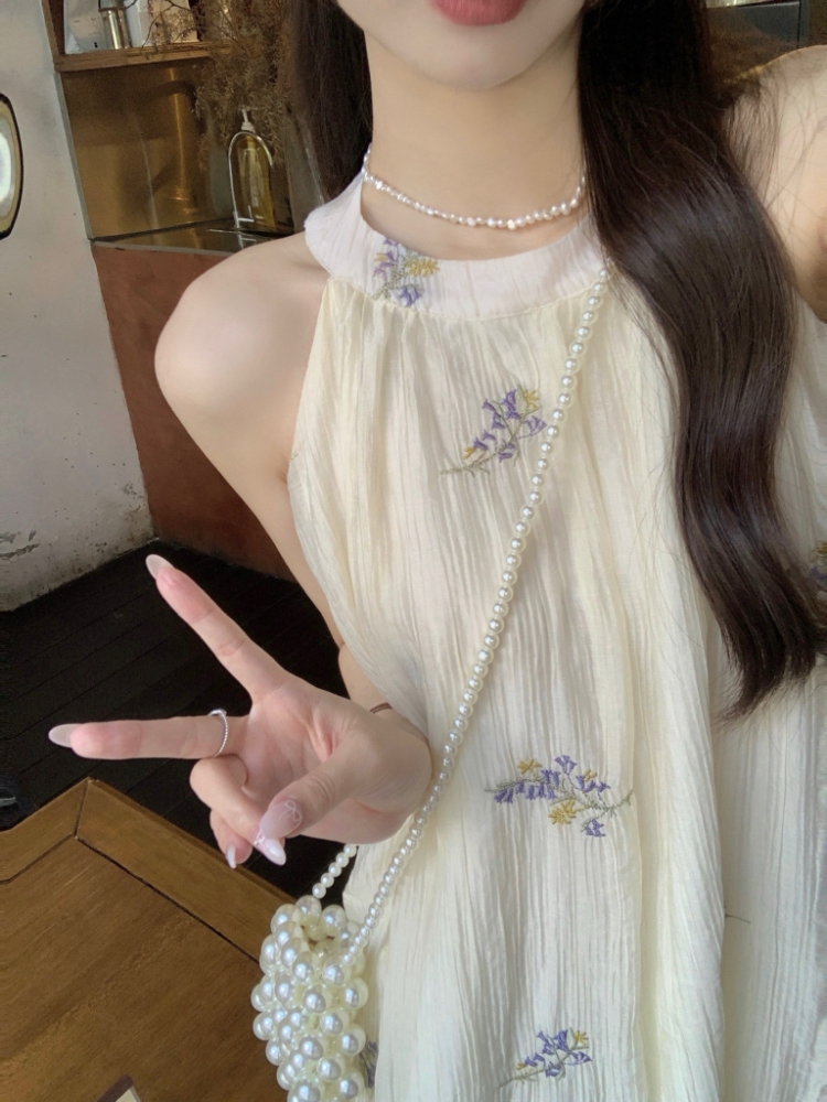 Sleeveless long dress vacation dress for women