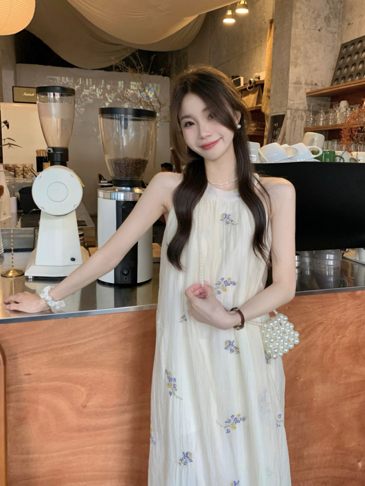 Sleeveless long dress vacation dress for women