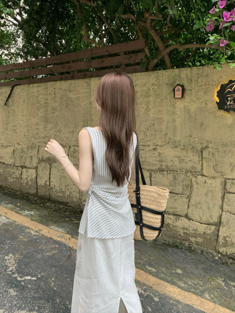 Sleeveless tops France style vest for women