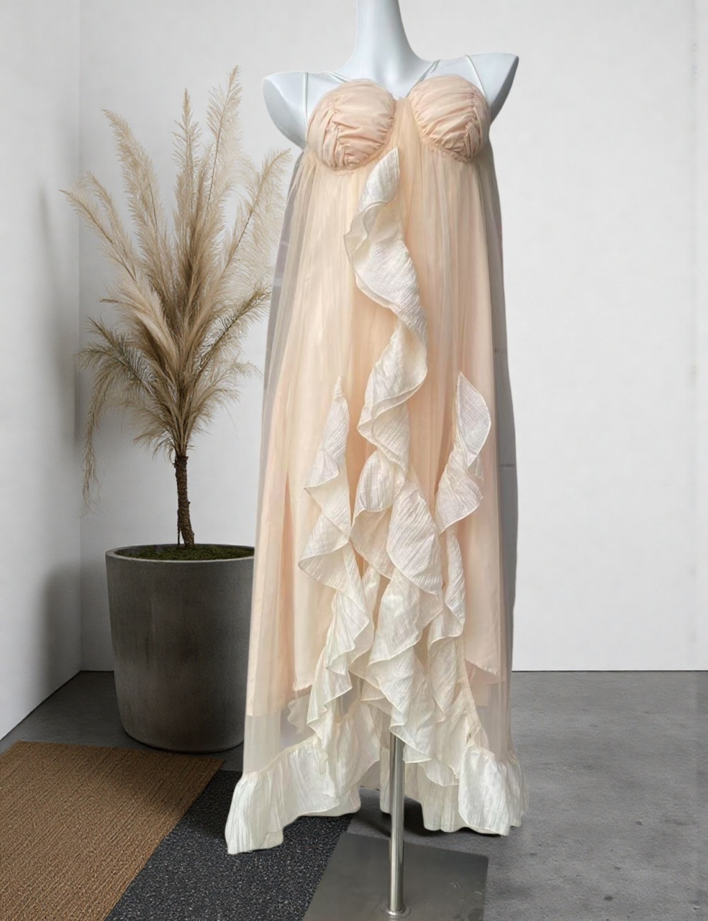 Sling spring dress chiffon long dress for women