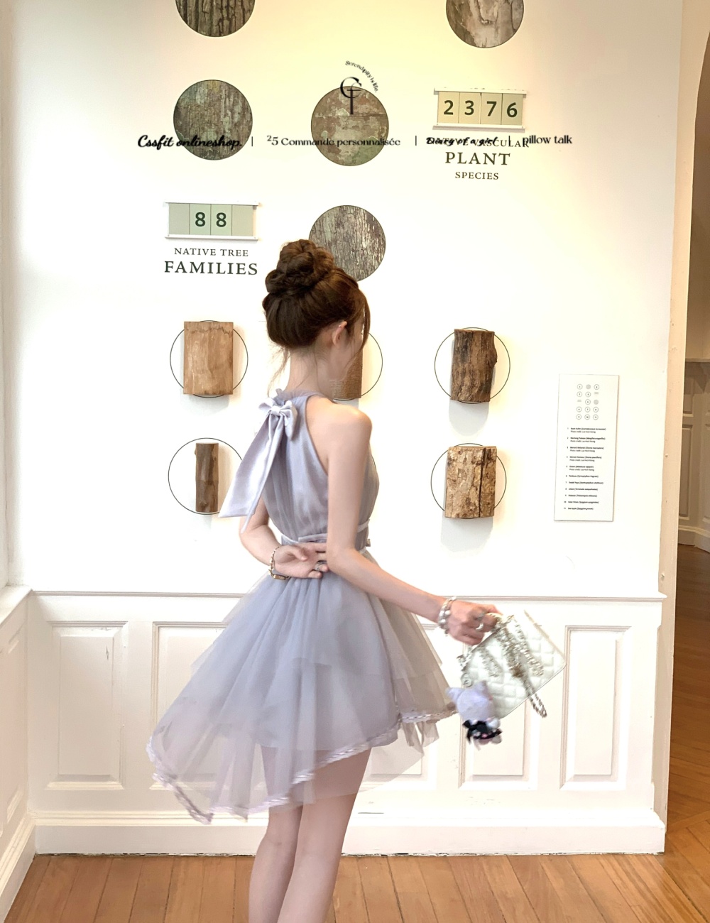 Short purple halter irregular dress
