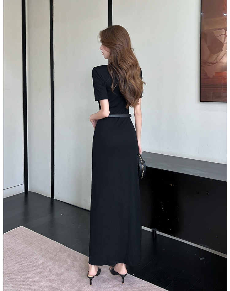 Ladies short sleeve dress summer long dress for women