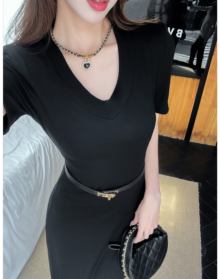 Ladies short sleeve dress summer long dress for women