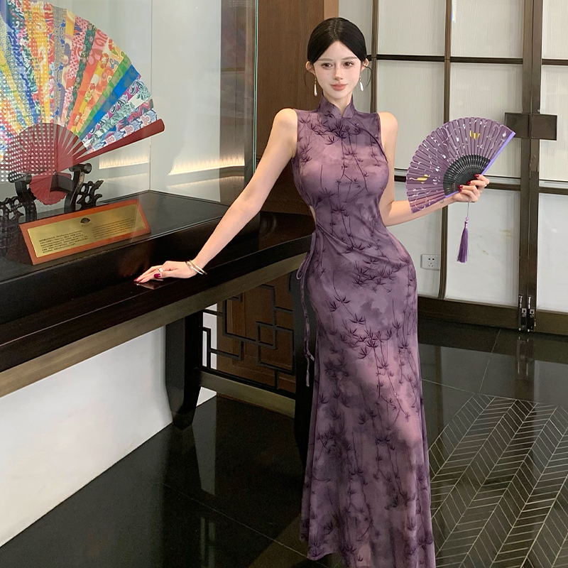 Temperament slim dress elegant package hip cheongsam