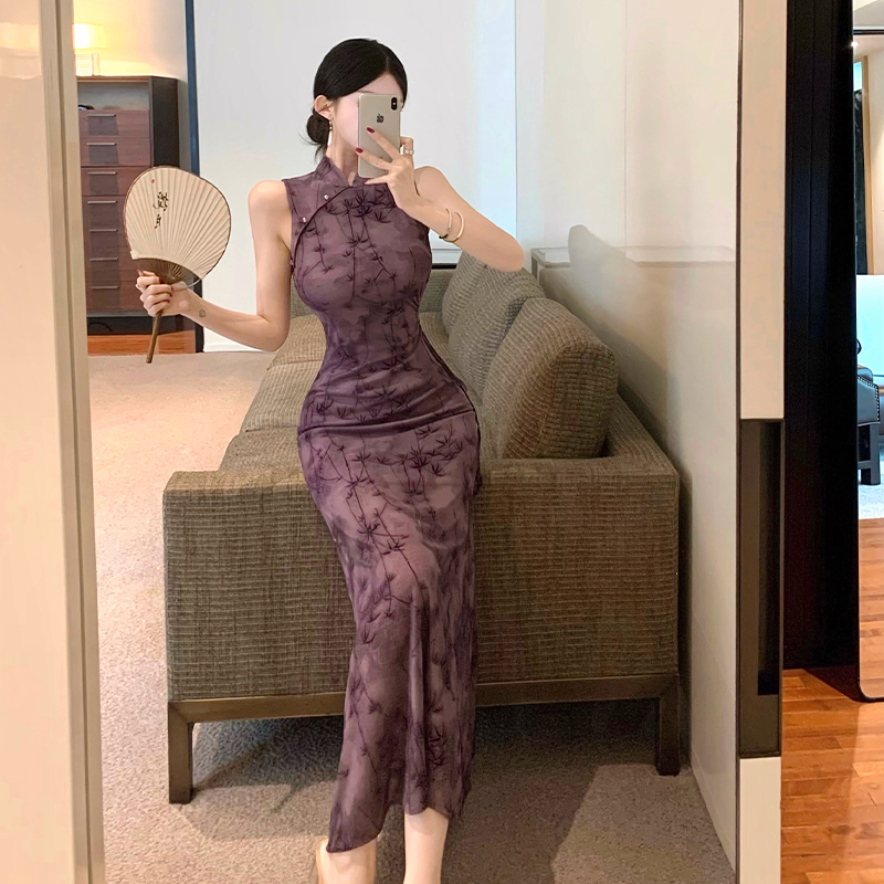 Temperament slim dress elegant package hip cheongsam