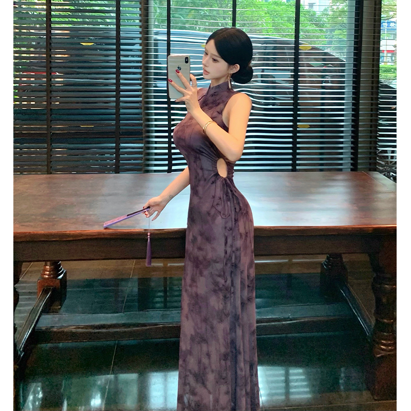 Temperament slim dress elegant package hip cheongsam