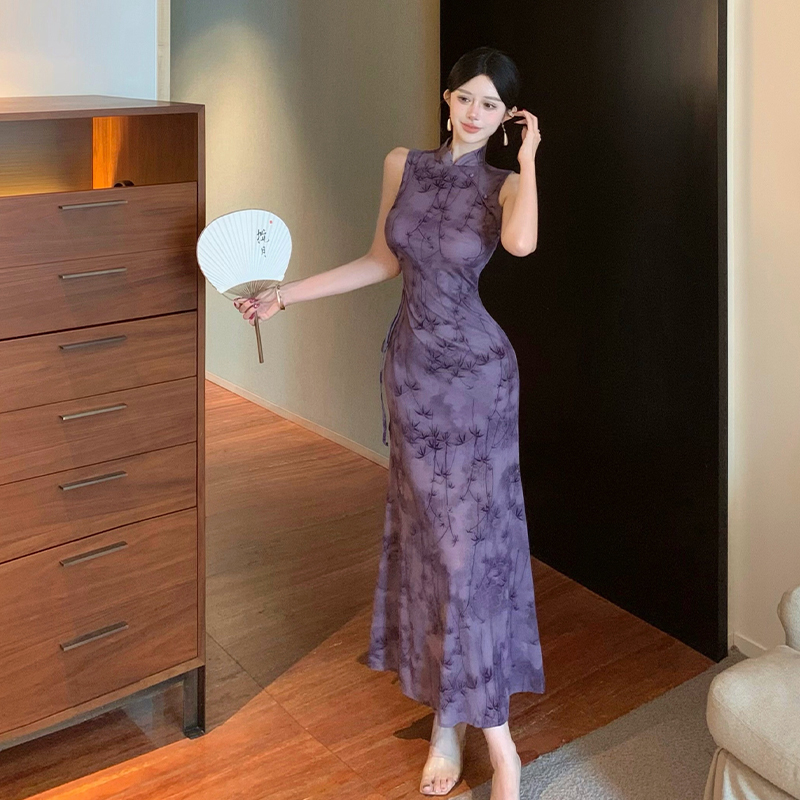 Temperament slim dress elegant package hip cheongsam