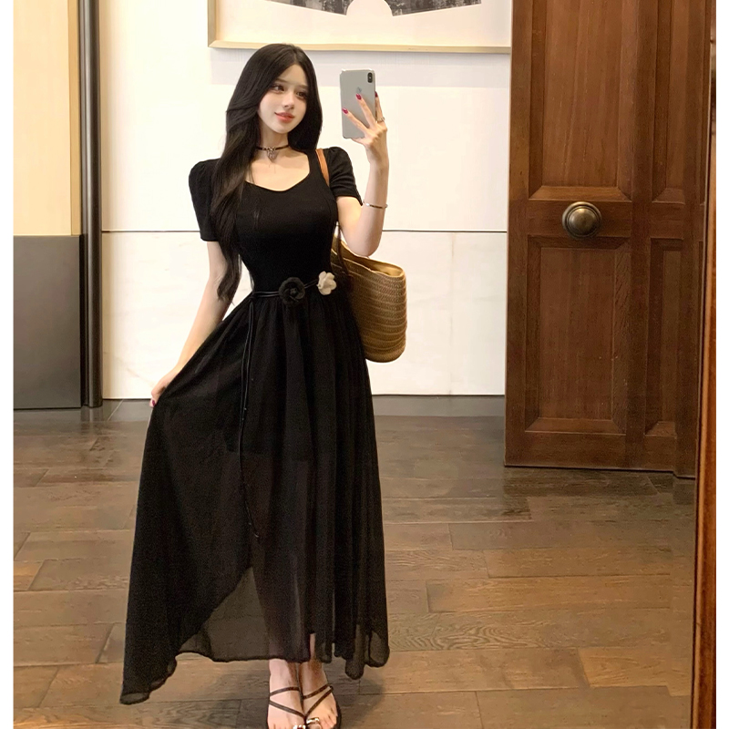 With belt dress long dress for women