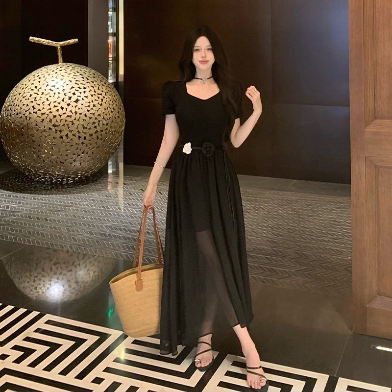 With belt dress long dress for women