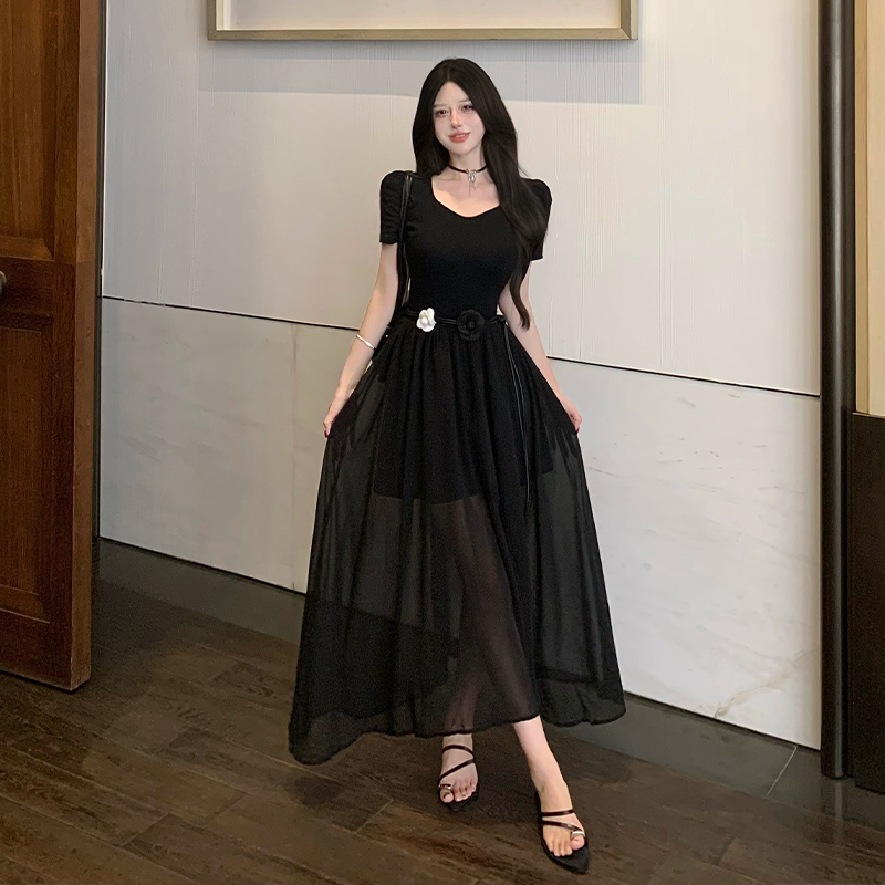 With belt dress long dress for women