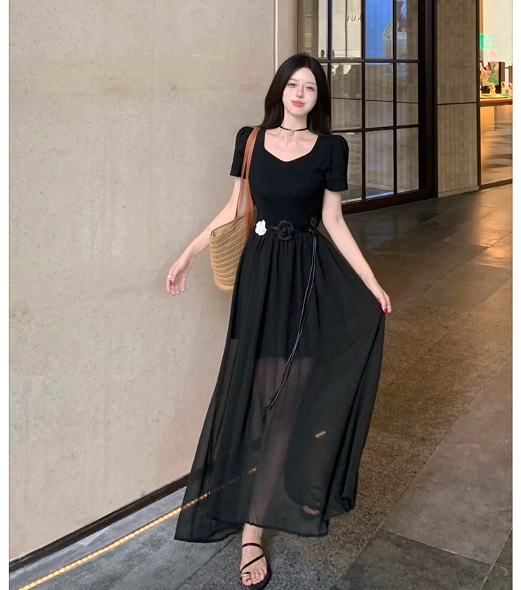 With belt dress long dress for women
