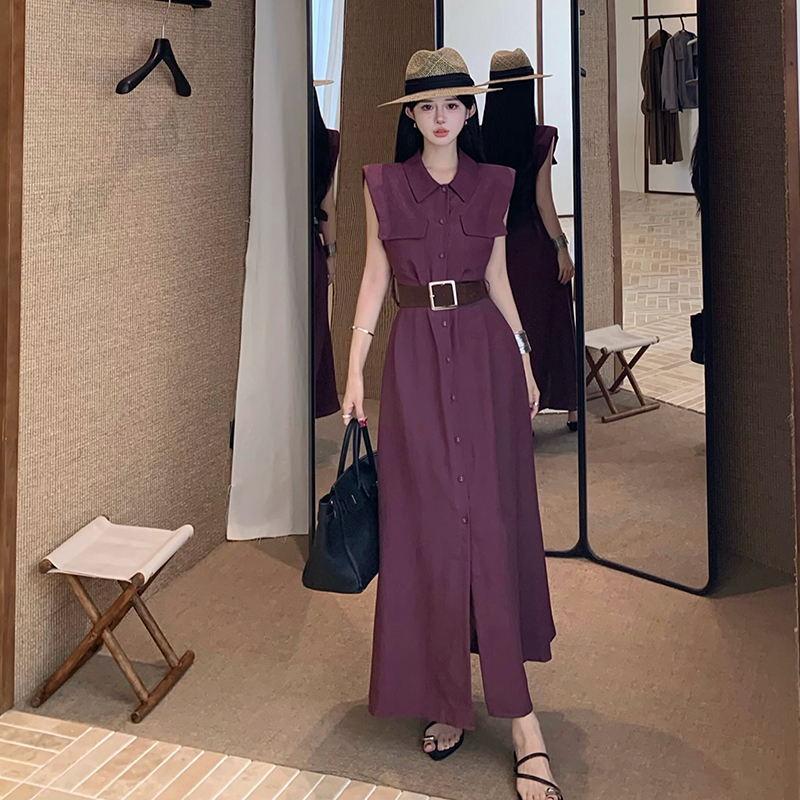 Pinched waist dress temperament work clothing for women