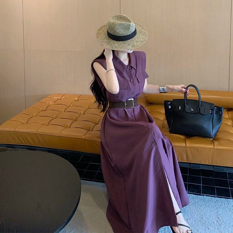 Pinched waist dress temperament work clothing for women