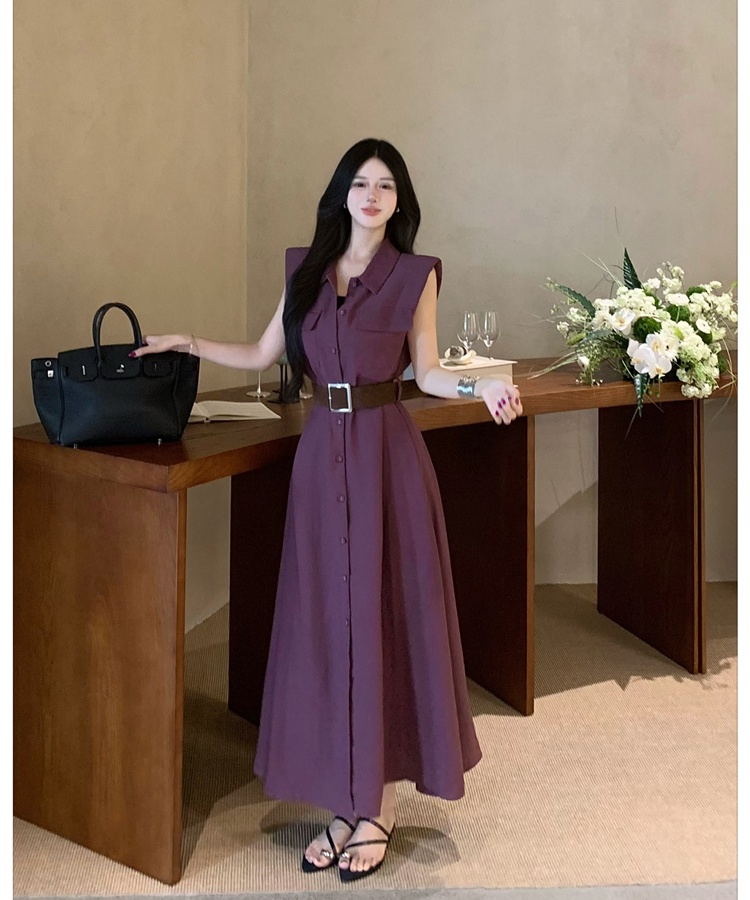 Pinched waist dress temperament work clothing for women
