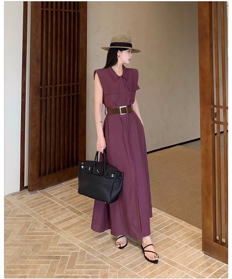 Pinched waist dress temperament work clothing for women