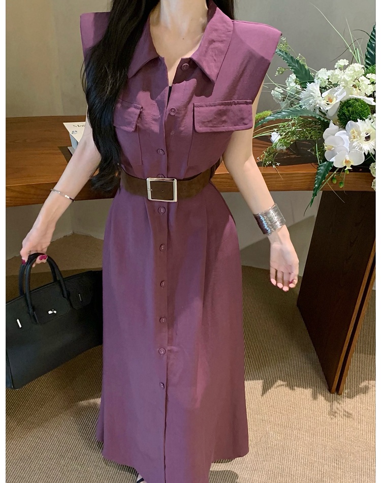 Pinched waist dress temperament work clothing for women